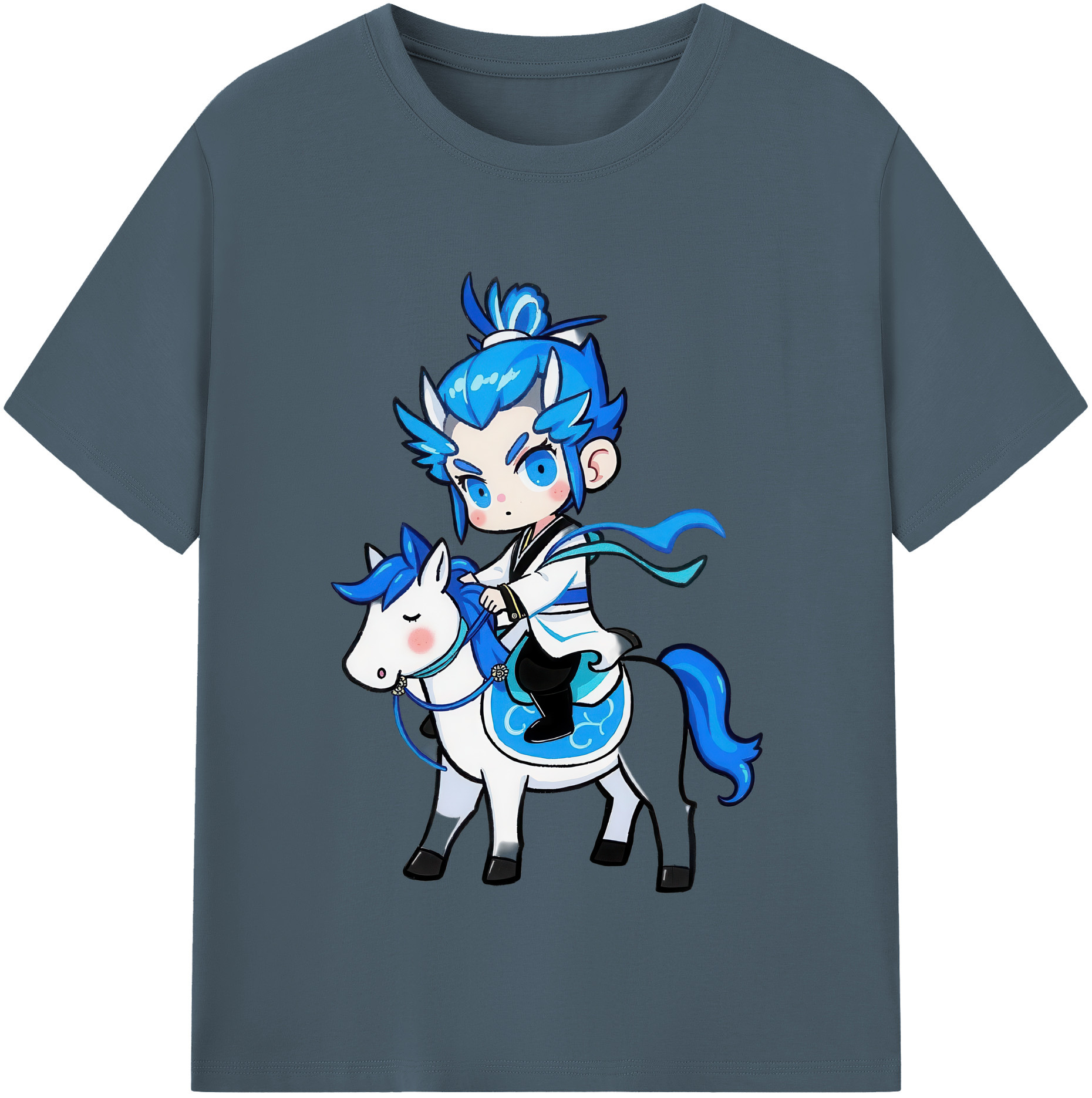 （画像用） Ne Zha 2 ナタ 魔童の大暴れ 綿100％半袖Tシャツ（フロントプリント）